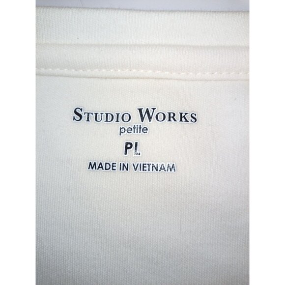 Studio Works - Petite Women's Lightweight Long Sleeve Top w/Bling Collar Size P - Picture 5 of 7